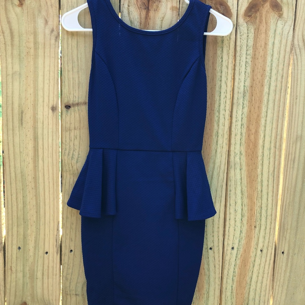 Blue pencil skirt dress